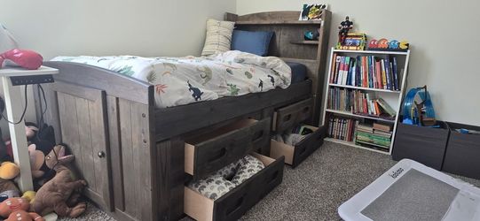 Kids Twin Wooden Bed Frame
