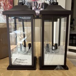 SPECIAL!!! $55: 23" Extra Large 3-Light Oil Rubbed Bronze Outdoor Light Fixtures 2 Pack