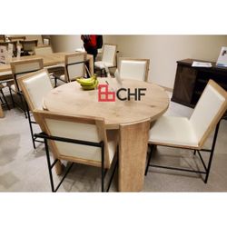5 Pc Round Dining Table Set With 4 Chairs 