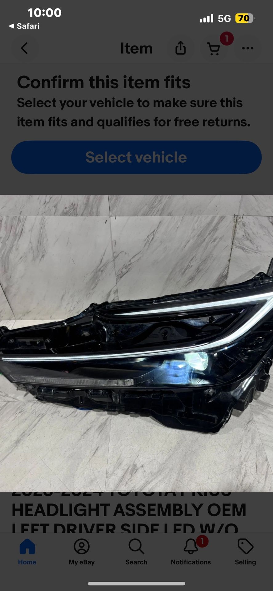 2023 To 2025 Prius XLE or Prime XSE Left Headlight