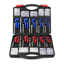 SEDY Helicoil Thread Repair Tool Kit: 320-Piece Metric SAE Heli Coil Rethreading Insert Drill Bits Spark Plug Automotive Engine Motor Stud Bolt Tap Un