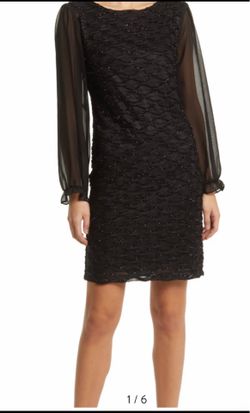 Black  dress with Chiffon sleeves- Size 16