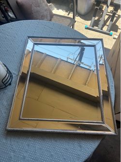 Silver Metal Framed Vertical Wall Mirror