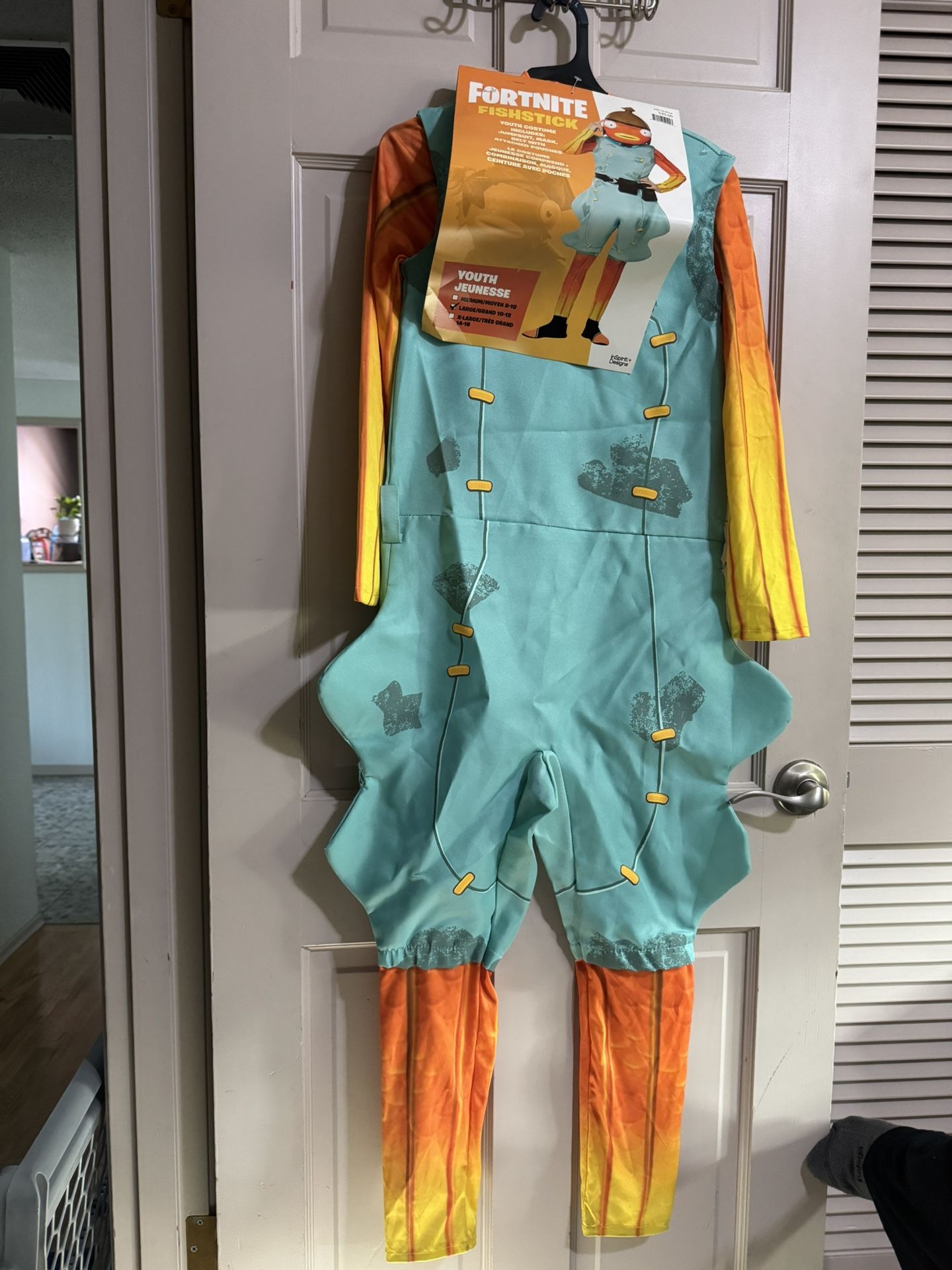 Kids inspirit Fishstick Youth Fortnite Costume Jumpsuit Only Size Large NWT