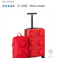 Like new Lego Expandable Carry-on & Backpack Luggage Set. Sells at costco for $99 plus tax.