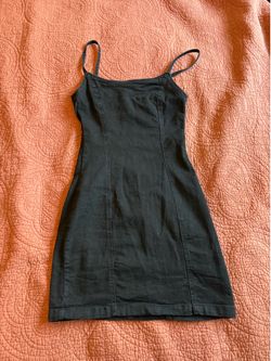 Black denim dress