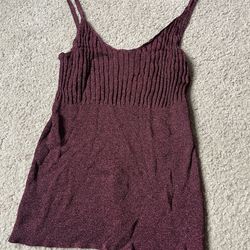 Vintage DKNY Burgundy Glitter Spaghetti Strap Top