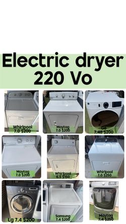 Electric dryer 220 Vo with power cord 3 or 4 prong plug prices from $150