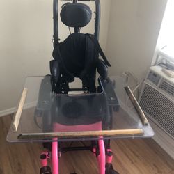Zippie Iris Pediatric Tilt Wheelchair-Pink