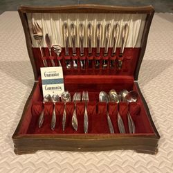 Community The Finest Silver Plate 56 Piece Set In Wooden Case