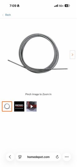 C-26 5/8 in. x 50 ft. Inner Core Drain Machine Cable