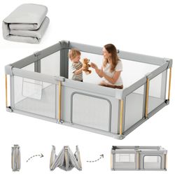 Large Foldable Baby Play Yard with Mat