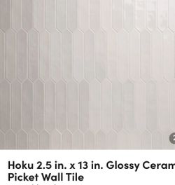 Glossy Ceramic Picket Wall Tile – Brand New (Dove Color)