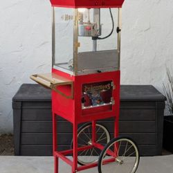 Commercial Popcorn Cart by "NOSTALGIA"  10oz - Model: CCP610 -   Movie Theater Style Popcorn- Roughly 5ft Tall /18" x 18" • appliances, game room, man