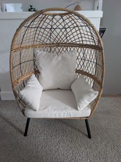 Boho Wicker Kids Egg Chair