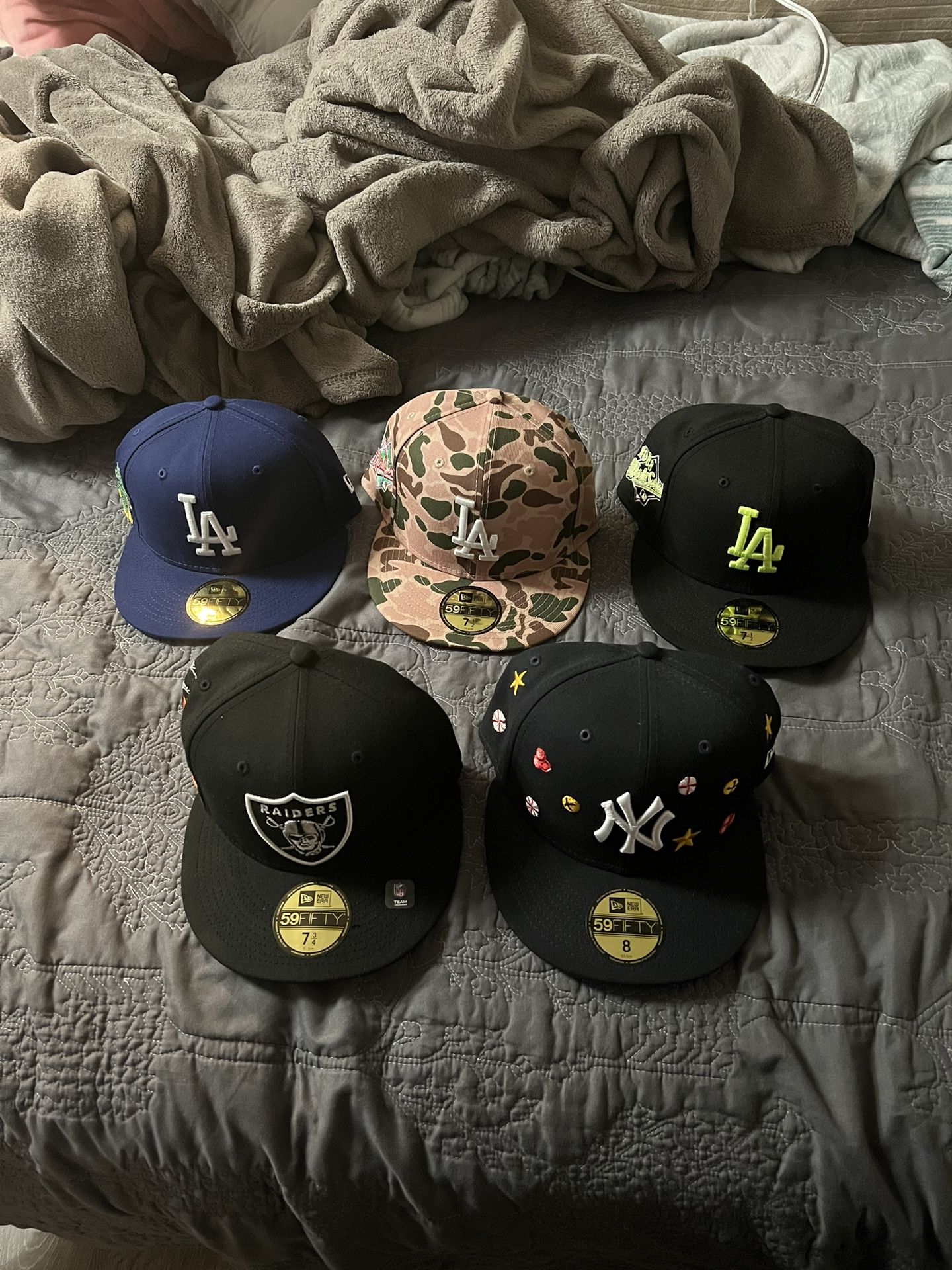 New Era Fitted Hats Dodgers , Raiders , Yankees
