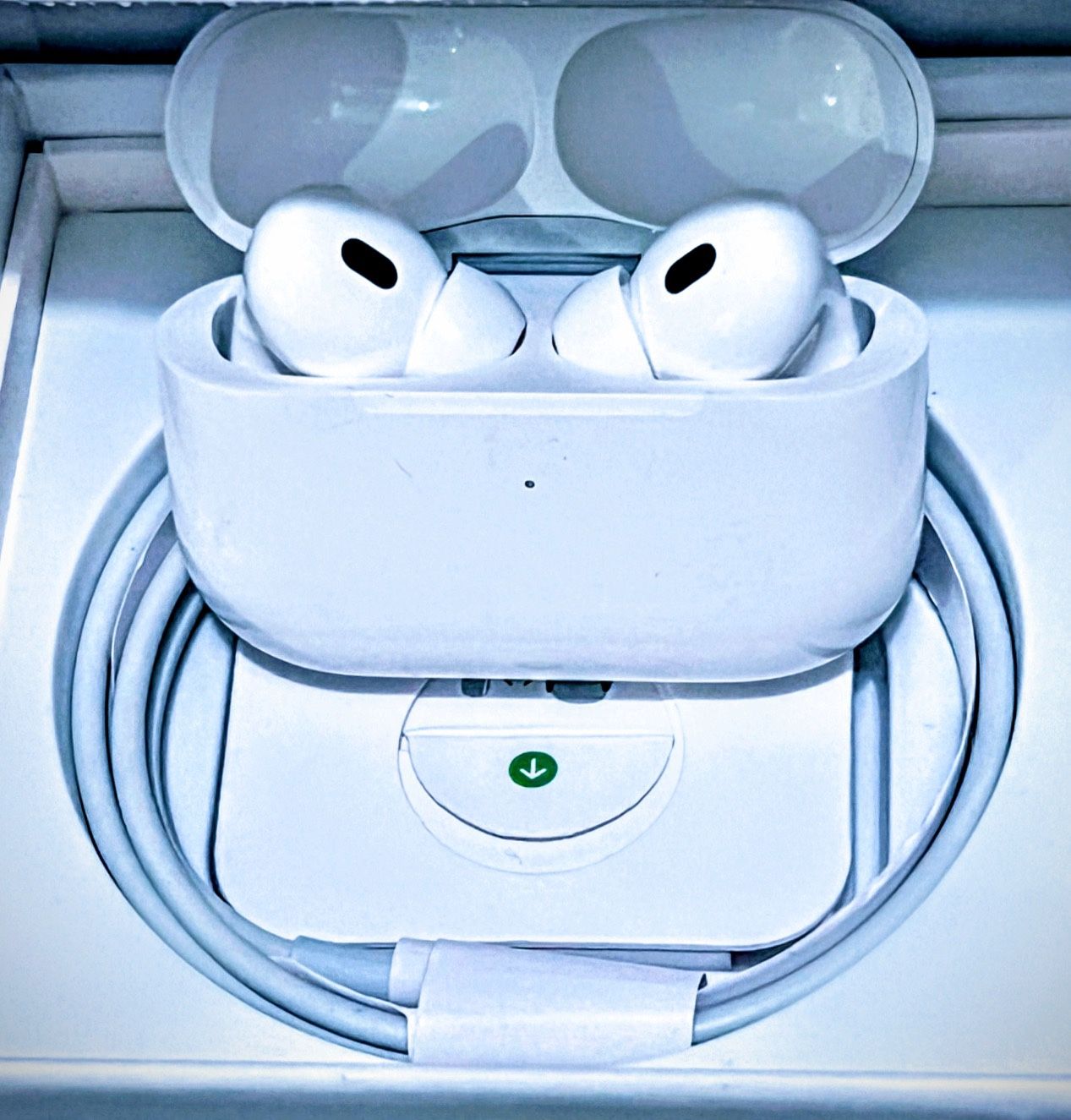 Ships Same Day! Apple AirPods Pro 2 Wireless Earbuds, Noise Cancellation, Hearing Aid Feature, Bluetooth Transparency, Personalized Spatial Audio,