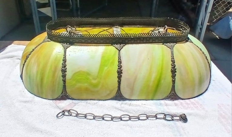 Beautiful 70's Billiards Style Stained Glass Light