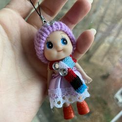 1PC Plush Dolls Keychain Soft Stuffed Toys Keyring Mini Plush Animals Key Chain Baby Hat Scarf Doll   Please check my selling page for other clothes, 