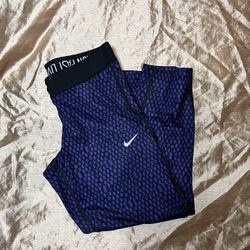 Nike Dri-fit Womens Small Purple Black Capri Printed Leggings athletic running s