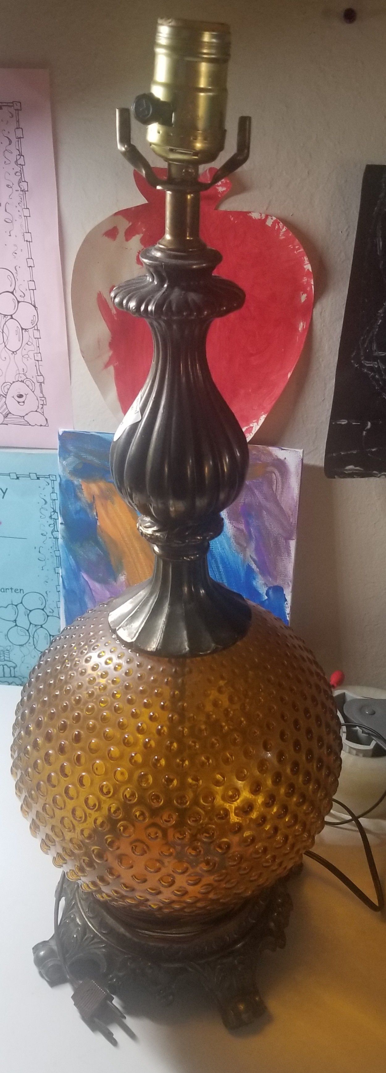 Beautiful antique vintage glass globe lamp