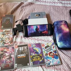 6 Games of $65 each Brand New Games some sealed, with Dock, original charger, case, & all you See Custom Fornite Nintendo Switch V2 128GB combo deal $