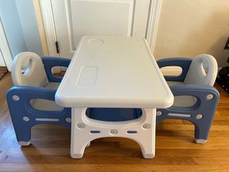 Kids Plastic Table and 2 Chairs Set