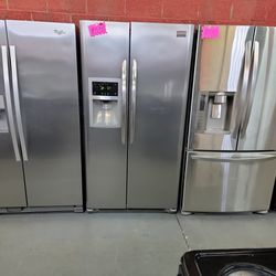 Frigidaire Gallery Side By Side Refrigerator Stainless Steel 36" Used