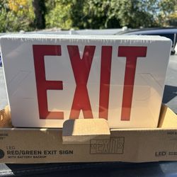 (2) Brand New Green/Red Exit Signs