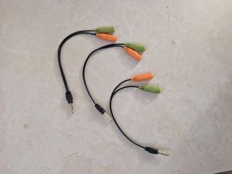 3.5mm Headset Splitter Cables (3-Pack) - Mic & Audio