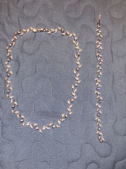 Matching diamond necklace and bracelet