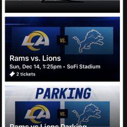 Rams versus Lions Tickets & Tailgate Parking Pass 