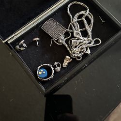 Silver Chains Gold Nose Rings Diamond Stud Earrings 