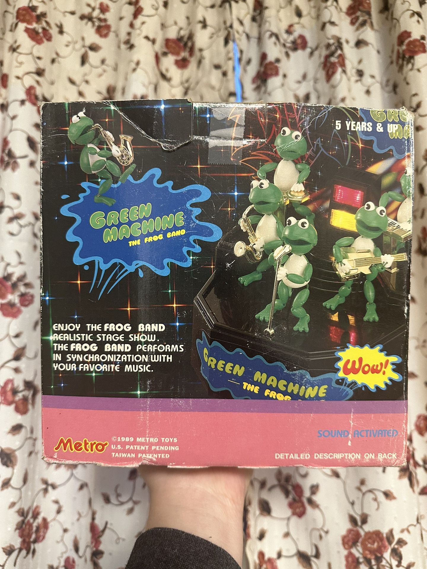 Vintage 1989 Green Machine Frog Band Toy