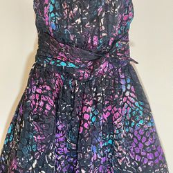 Betsy Johnson Strapless Party Multicolor Cocktail Dress SZ 4