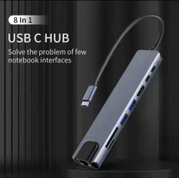 USB C Hub 8In1 7in2 7in1 3in1 Type C 3.1 To 4K HDMI Adapter with RJ45 SD/TF Card Reader PD Fast Charge for MacBook Laptop
