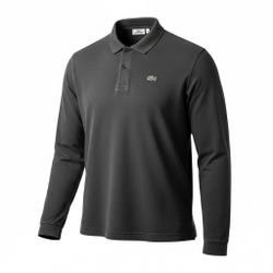 Lacoste Men’s Size 9 4XL Gray Long Sleeve Polo Shirt Cotton Classic Croc Logo