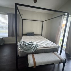 Queen Size Canopy Bed Without Mattress 