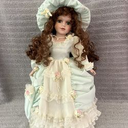 Porcelain Doll 17” Tall 