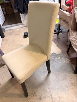 4 Beige wood kitchen table chairs