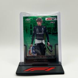 2025 Topps Chrome F1 Kimi Antonelli #185 RC On The Move Green Refractor /99