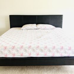 ZINUS Gerard Faux Leather Upholstered Platform Bed Frame Mattress Foundation, Wood Slat Support, No Box Spring Needed, King, Espresso