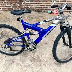 Mongoose Solution 24 Speed FS Bike with 26" Tires, Rockshox