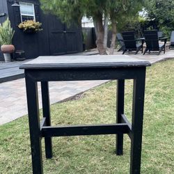 Black Wood Porch Side Table 