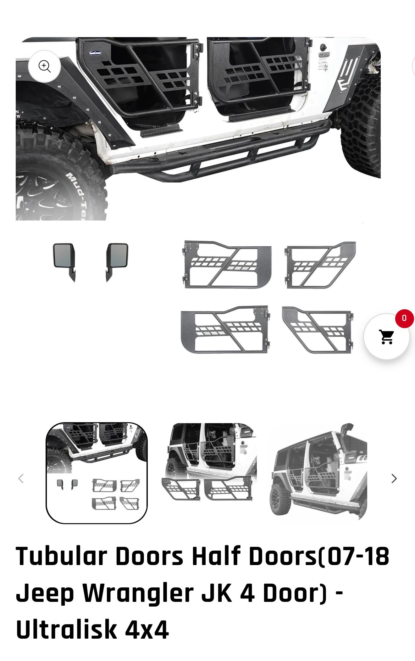 Tubular Doors Half Doors(07-18 Jeep Wrangler JK 4 Door) - Ultralisk 4x4