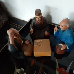 Antique Chinese GO Player Figures Set