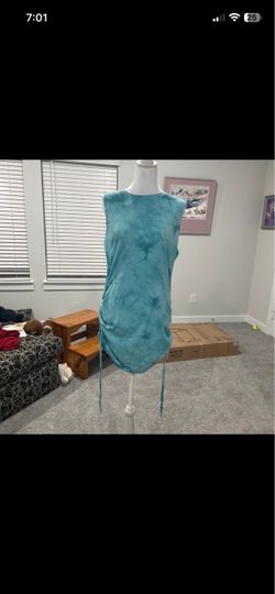 PINK VS Teal Tie-Dye Sleeveless Mini Dress