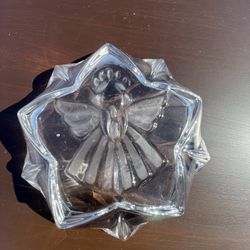 Gorham Holiday Traditions Angels of Peace 8.5” Crystal Oval Candy Dish