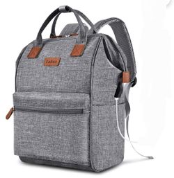 Lokass 15.6 Inch Travel Laptop Backpack, Wide Open Business School Bag - Gray. Used. Very Clean