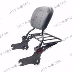Adjustable Detachable Backrest Sissy Bar w/ Luggage Rack for 97-08 Touring Black